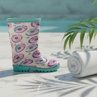 Bottes de pluie en PVC imprimées pour enfants, chaussures de pluie d'extérieur imperméables et antidérapantes pour garçons et filles