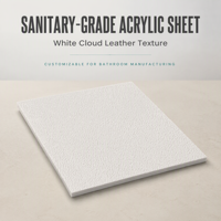Plaque acrylique de salle de bain à motif nuage blanc découpée sur mesure, fabriquée en usine avec des matériaux écologiques