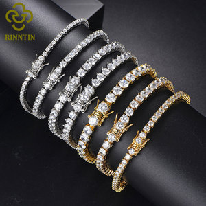 Bracciale tennis RINNTIN GRA certificato per <span class=keywords><strong>uomo</strong></span> e donna, in moissanite VVS colore D, argento <span class=keywords><strong>925</strong></span>, supera il test del diamante. - Product Image 3