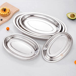 Grand Plateau de Service Ovale en Acier Inoxydable pour Poisson 45CM/50CM/56CM/62CM, Plats, Plateau à Œufs, <span class=keywords><strong>Alimentaire</strong></span>, Doré, Très Grand, Résiste à la Déformation - Product Image 6