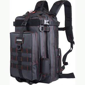 Sac à dos de pêche avec porte-cannes, 4 boîtes à pêche et housse de pluie - échantillon gratuit, grand espace de rangement pour équipement de pêche - Product Image 6