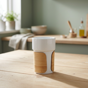 Tazza in Ceramica Senza Marca da 340ml con Rivestimento in Bambù, Lavabile in Lavastoviglie, Adatta al Microonde, Stile Europeo, Design Cartoon, Termica per Bevande Calde e Fredde, 400ml/10oz - Product Image 2