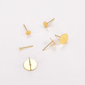 Lot de 50 clous d'oreilles en acier inoxydable de 3/4/5/6/8/10/12 mm, bases vierges, clous plats ronds, pour la fabrication de bijoux - Product Image 4