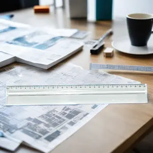 300mm Clear Straight Plastic Magnifying Ruler Enlarges Text And Images For Easy Viewing