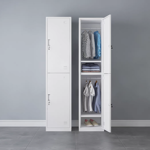 Duy nhất 2 cửa kim loại Locker kim loại Tủ hồ sơ quần áo lưu trữ tủ almirah hội thảo tủ quần áo với lỗ thoáng khí - Product Image 1