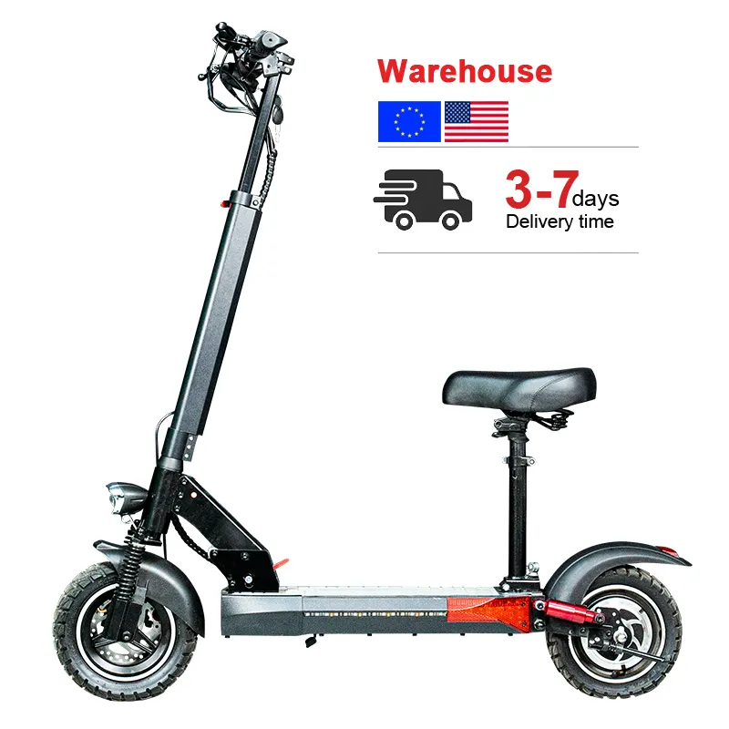 Ab abd depo 500W elektrikli motorlu scooter katlanabilir e scooter 10 inç lastikler hız 45 km/h yetişkin elektrikli scooter koltuk ile