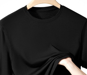 Camisetas Básicas Personalizadas para Hombre, 30% Lana Merino, 70% Algodón, Camiseta Deportiva con Cuello Redondo que Absorbe la Humedad y Activa el Sudor - Product Image 3