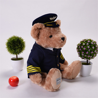 Ours en peluche de police en coton PP doux de haute qualité, Collection de jouets cadeaux animaux en peluche