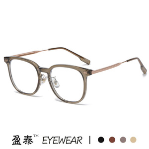 แว่นตาทรงกลม TR90ขนาดกลางสีน้ำเงินป้องกันแสงได้ทุกเพศ - Product Image 5