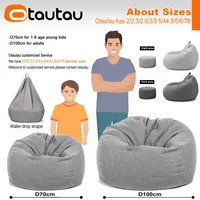Housse de pouf d'extérieur imperméable OTAUTAU avec étui pour tabouret, en coton et lin, sans lavage, pour chaise pouf, siège au sol, ottoman DD016
