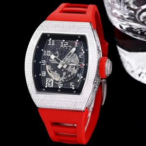 New Arrival Luxury Mechanical <b>Watch</b> for Men Tonneau Shape <b>Skeleton</b> <b>Automatic</b> Movement Full Diamond Iced Out Sport Wristwatch - Product Image 2