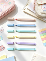 Ensemble de marqueurs surligneurs imperméables à pointe oblique personnalisée de 12 couleurs, pointe simple, pour le bureau/l'école/la promotion/les cadeaux