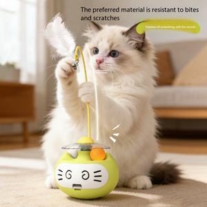 ของเล่นแมว 3-in-1 แบบแท่งหมุน - ลูกบอลแคทนิปและจานหมุน ช่วยคลายเหงาสำหรับลูกแมว - Product Image 3