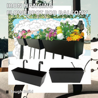 Jardinière rectangulaire en fer pour plantes succulentes, garde-corps de jardin, seau suspendu décoratif pour balcon, centre commercial