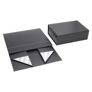 Bán buôn biểu tượng tùy chỉnh màu đen cứng giấy đóng cửa từ cứng nhắc đóng mở bao bì lật gấp vận chuyển hộp với giấy Tissue - Product Image 3