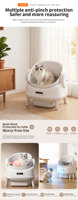 Bac à litière pour chat entièrement automatique et intelligent, 2 modes de fonctionnement, protection anti-pincement multi-niveaux, grande capacité, bac à litière électrique désodorisant pour chat