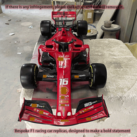 Sculpture de voiture de course personnalisée en fibre de verre/métal, modèle de voiture de sport F1 DK ART DECOR, décoration murale pour événements extérieurs et centres commerciaux, photo