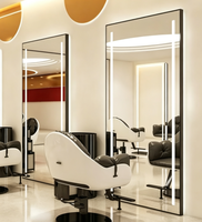 Miroir de salon rectangulaire avec bandes lumineuses, pleine longueur, pour salon de beauté, dressing, hôtel, vente en gros