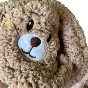 Gorro de lana con orejas de oso de dibujos animados y máscara, pasamontañas cálido y grueso para invierno, protección para las orejas, gorros de otoño para mujer y niña - Product Image 6