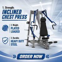 Machine de musculation commerciale à charge de poids pour l'entraînement des pectoraux et des épaules, presse pectorale super inclinée