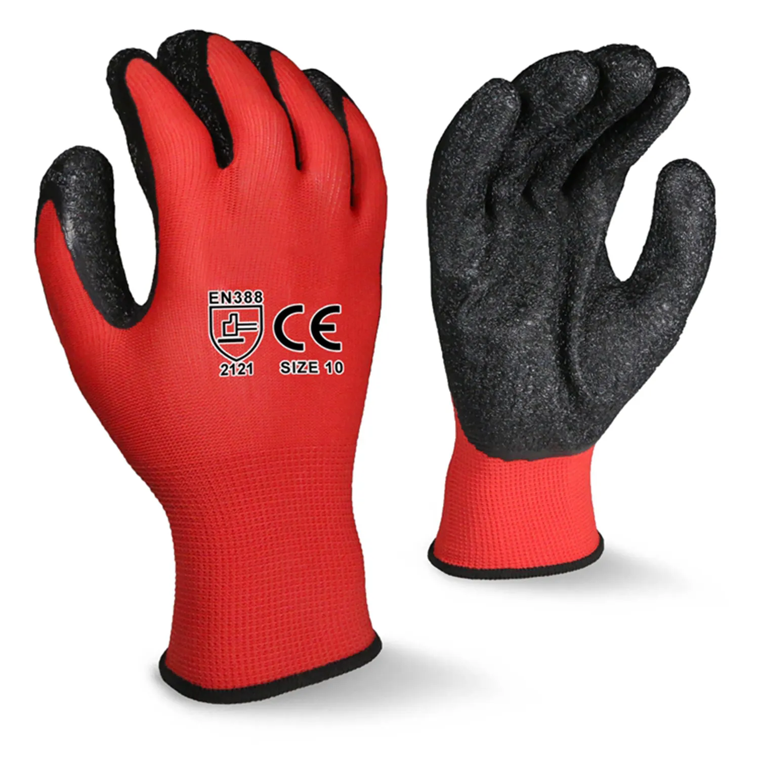 Wholesale nylon Nitrile safety heated heavy duty hand construction custom logo leather men work gloves