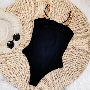 Maillot de bain une pièce Vintage, couleur unie, noir, Sexy, pour femmes, vêtements de plage, nouvelle collection, été, 2023 - Product Image 4