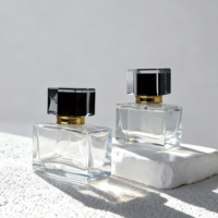 Flacon de parfum rectangulaire en verre de haute qualité, vide, avec pompe pulvérisatrice et diffuseur à bâtonnets, personnalisable