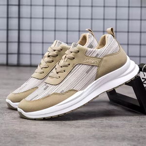 Chaussures de course pour hommes légères à semelle épaisse à lacets Doublure en cuir véritable Toutes saisons Sneakers rétro de haute qualité - Product Image 2