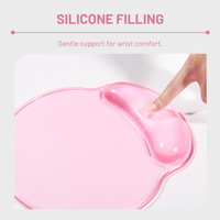 Tapis de souris de jeu en silicone gel transparent avec repose-poignet, design personnalisé, couleur unie, 250x230mm, en stock