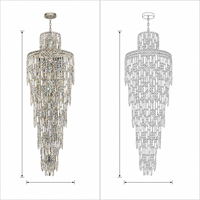 Lustre en cristal de design luxueux, grande suspension lumineuse sur mesure pour hall d'hôtel, villa, salle à manger, éclairage intérieur