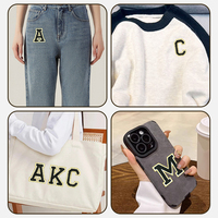 En gros, patchs brodés lettres de l'alphabet, thermocollants, personnalisés pour vêtements