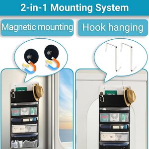 Magnetic Cruise Organizer 4-Layer Over The Door Nylon Hanging Storage For Travel <b>Black</b> 33x15x85cm - Product Image 4