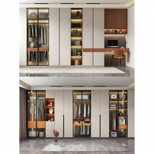 Armario de lujo para parejas, muebles de dormitorio personalizados, vestidor, armarios dobles de madera maciza, diseños de accesorios de almacenamiento - Product Image 1