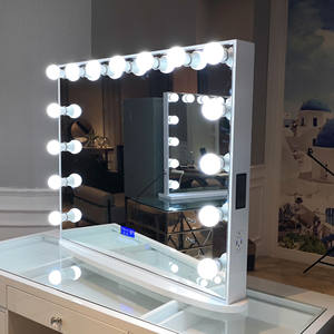 Miroir de Coiffeuse LED Moderne Docarelife avec Haut-parleurs Sans Fil et Éclairage, à Poser sur Table pour Chambre et Salon, 2 Prises et 2 Ports USB - Product Image 2