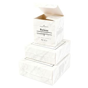 Cajas de cartón blancas plegables de bajo MOQ con ventana troquelada para exhibición de velas aromáticas - Product Image 5
