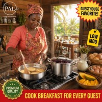 Harga Pabrik Set Peralatan Masak Modern Industrial Tanpa Lapisan Grosir 4-Piece 410 Brushed untuk Dapur Kelas Menengah Afrika yang Ditingkatkan