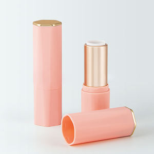 Lápiz labial de plástico de lujo Tubo elegante Rosa Embalaje de lápiz labial personalizable Embalaje de cosméticos de etiqueta privada - Product Image 2