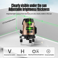 Niveau laser rotatif multifonctionnel KHC haute précision 3 lignes, auto-nivelant, batterie lithium-ion verte, garantie 1 an, longueur d'onde 650 nm