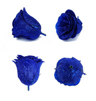 Têtes de fleurs artificielles DIY de marque YHM, roses en cristal, fleurs simulées en poudre d'or, bleu glace écrasé, traitement personnalisé préservé