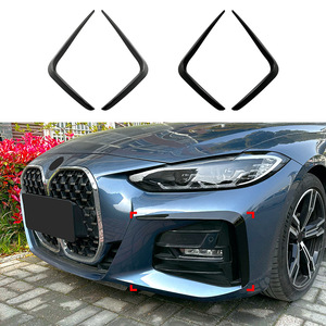 Bmw 4 Series G22 G23 M Sport Front Wind Vane Car Wrap Exterior Modification Piano Black Carbon Fiber Texture Adhesive Decal - Product Image 5