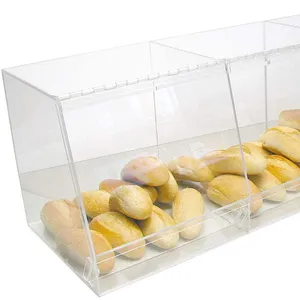 Présentoir de stockage de pain en vrac 3 conteneurs pour les magasins de luxe ou de commodité, boulangerie Sandwich pâtisserie donuts ou Bagel