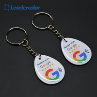 En Stock: Etiqueta NFC de 13.56mhz con Chip Personalizado Negro para Reseñas de Google, Etiqueta de Epoxy RFID para Redes Sociales