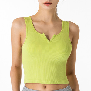 Camiseta sin mangas básica para <span class=keywords><strong>Mujer</strong></span>, Tops cortos ajustados lisos de punto, ropa de calle elástica, estilo informal - Product Image 1