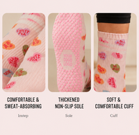 Chaussettes de Pilates personnalisées avec grip antidérapant, chaussettes de yoga en coton premium pour femmes, chaussettes de fitness Pilates avec logo en tricot jacquard