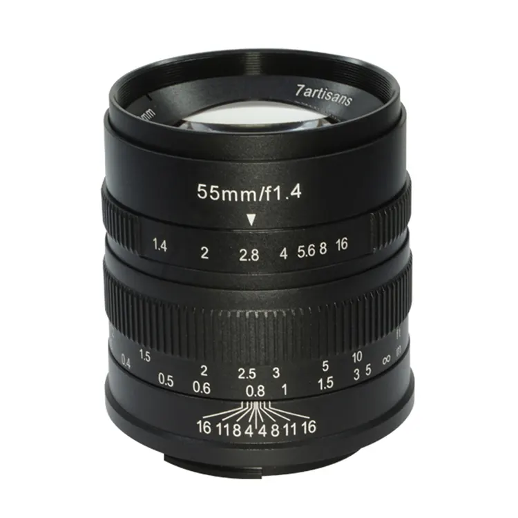 7 pengrajin 55mm F1.4 apertur besar potret lensa Zoom Manual untuk Sony E A6600 Canon ef-mcanons RF Fuji Micro 4/3 Nikon Z pasang