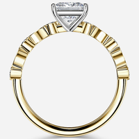 Bague de fiançailles en or massif 10K 14K 18K avec diamant de laboratoire taille marquise 2 carats, sertie sur 4 griffes avec pierres latérales, certifiée IGI CVD/HPHT, personnalisable