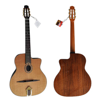 Guitare Jazz Gypsy Archtop Cutaway Aiersi de Haute Qualité, Instrument de Musique Acoustique à Cordes Vintage, Logo Personnalisé, Fabriquée à la Main