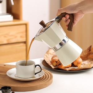 Cafetière Moka classique à <span class=keywords><strong>Induction</strong></span> en aluminium, <span class=keywords><strong>6</strong></span> <span class=keywords><strong>tasses</strong></span>, cuisinière, cafetière expresso avec poignée douce au toucher - Product Image 5