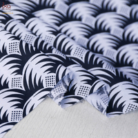 Tissu en coton soyeux mat 19 mm, imprimé géométrique rétro à ondes, belle tenue, impression personnalisée disponible pour les vêtements de mode