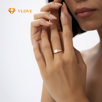 VLOVE perhiasan bagus kustom Lab tumbuh berlian pertunangan cincin 1.00 CTW 14K potongan zamrud cincin berlian